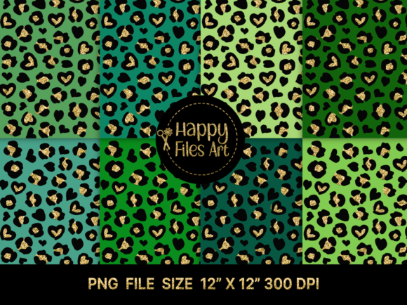 Download Green Leopard Glitter Digital Paper Pack - Premium Resources